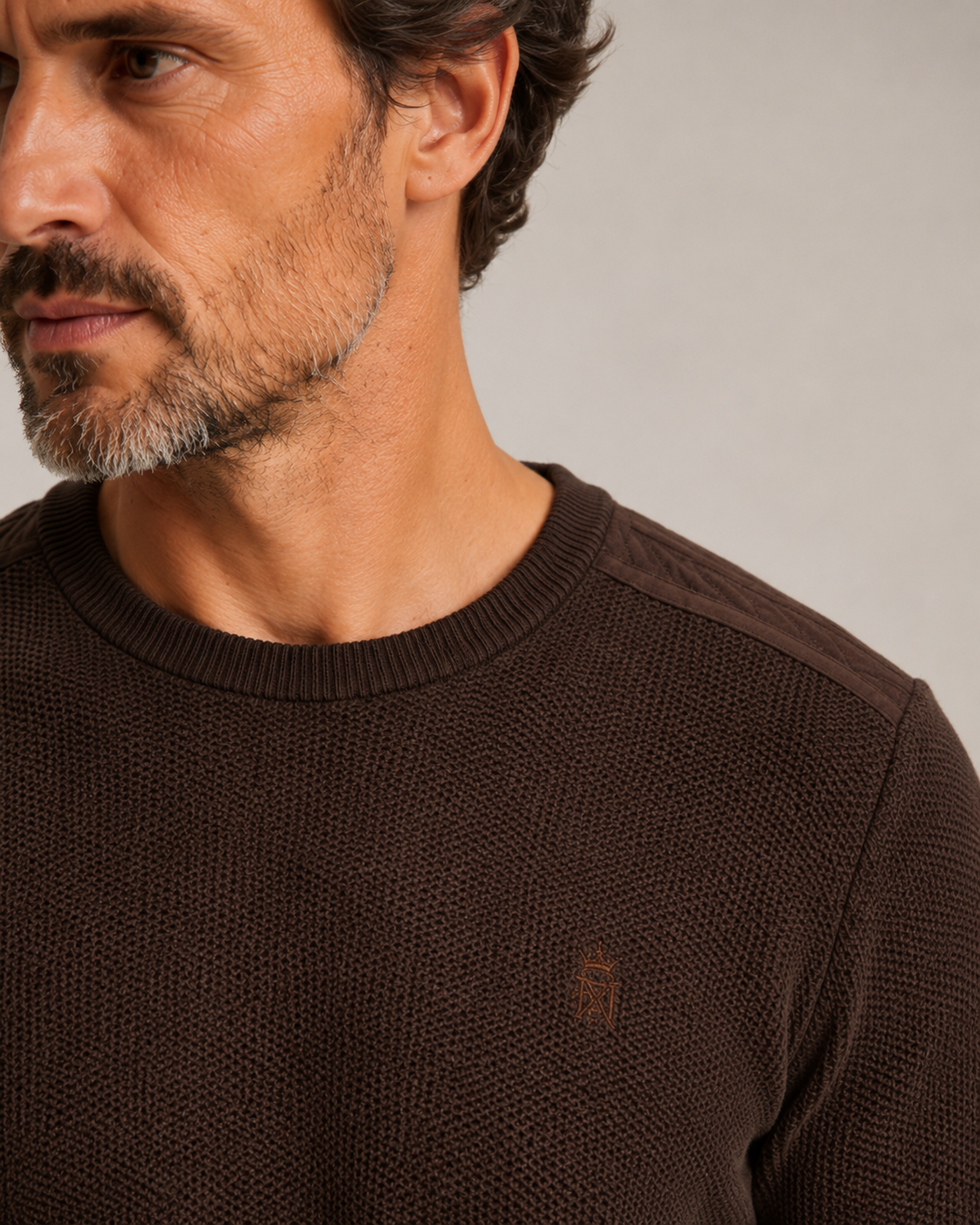 Suéter Sergio K Tricot Detalhe Camurça