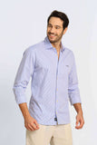 Camisa John John Kell ml Listrada Azul