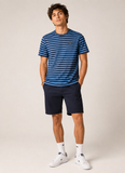 Camiseta Lacoste Regular Fit Listrada Azul - LIVE