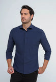 Camisa Dom Henrico Slim Fit Poliamida.
