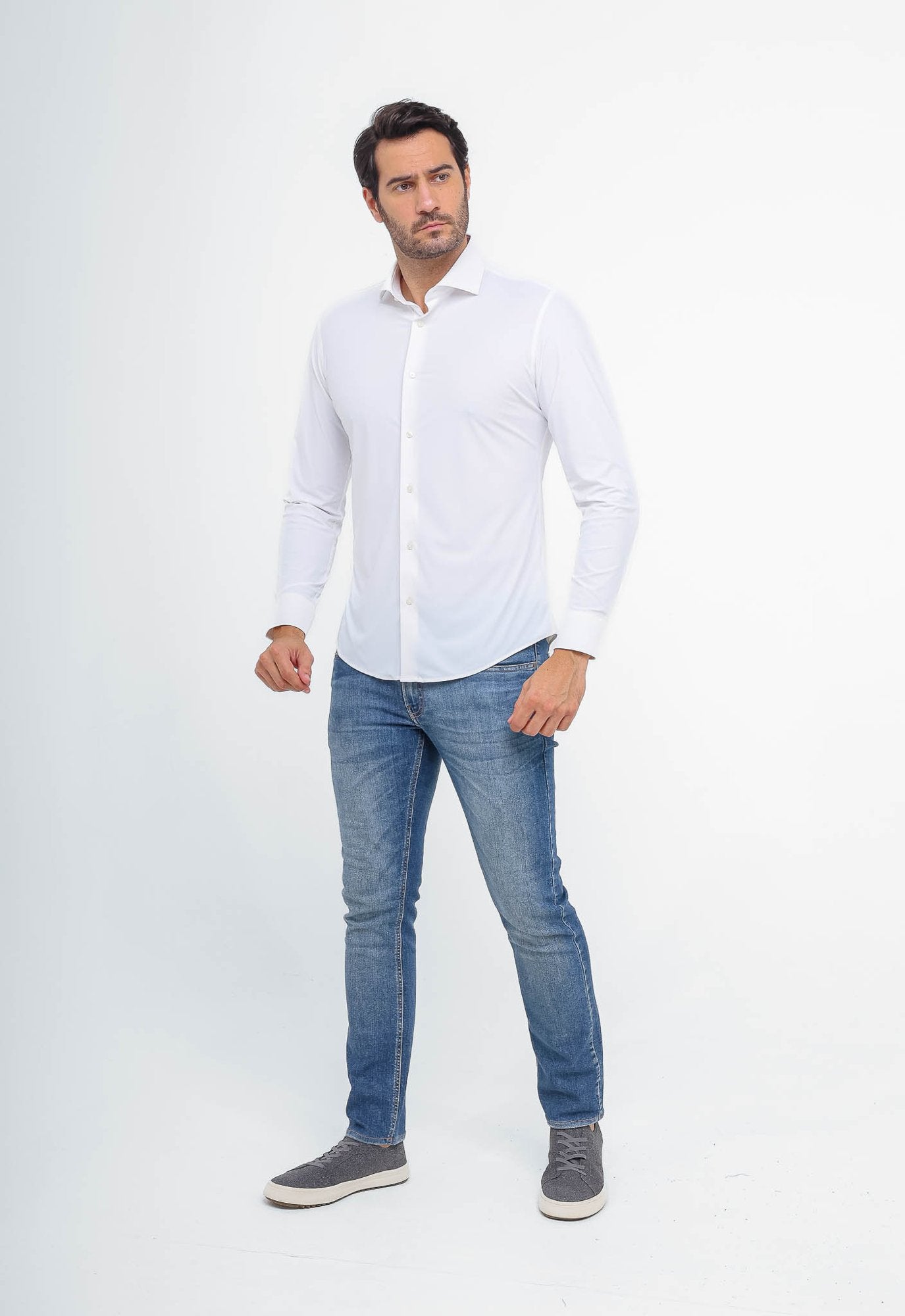 Camisa Dom Henrico Slim Fit Poliamida.