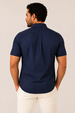 Camisa Tommy Hilfiger Mc Regular Fit Classic Poplin Marinho