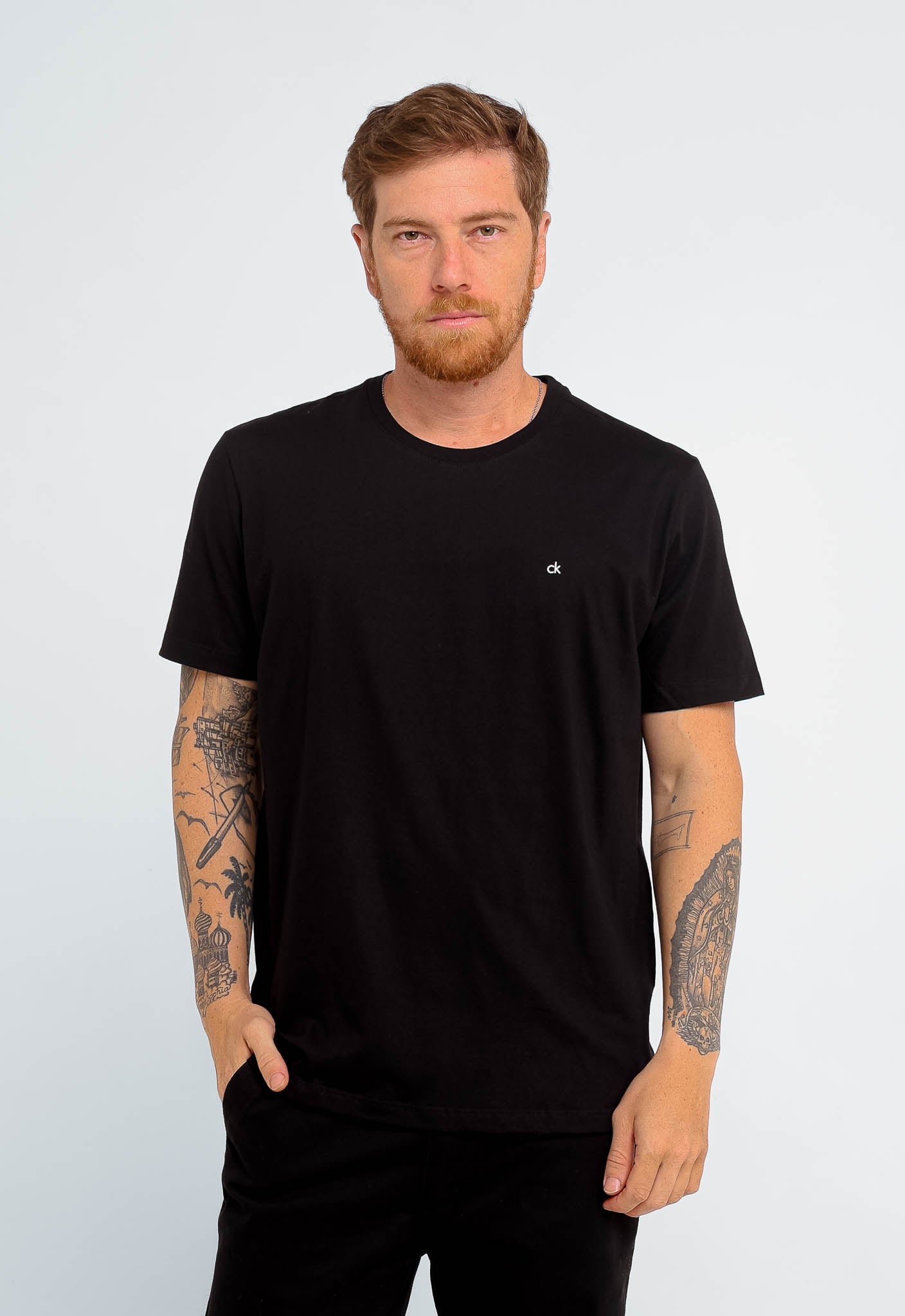 Camiseta Calvin Klein Logo Peito Ck Silkado