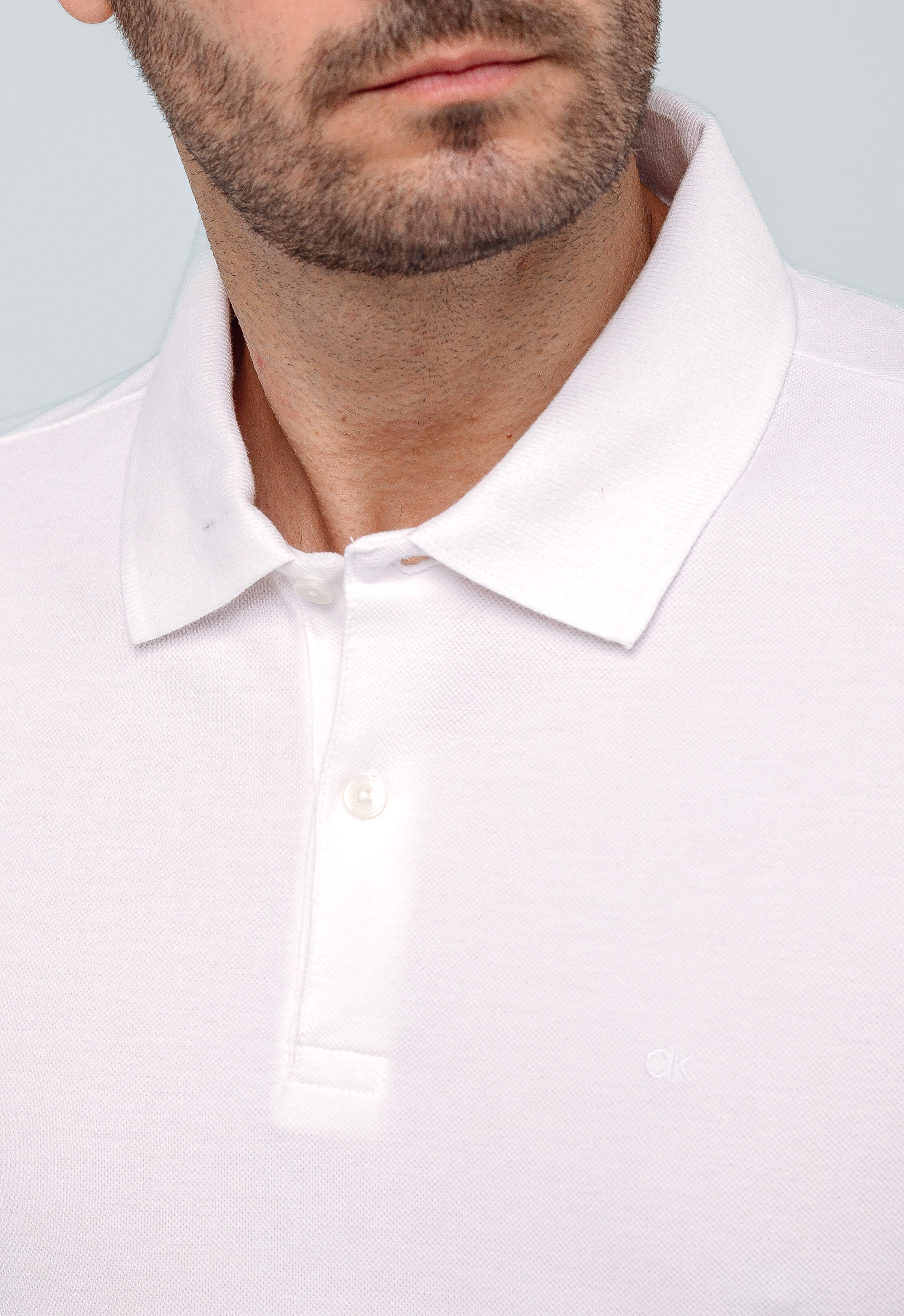 Polo Masculina Calvin Klein Regular Basica Branca