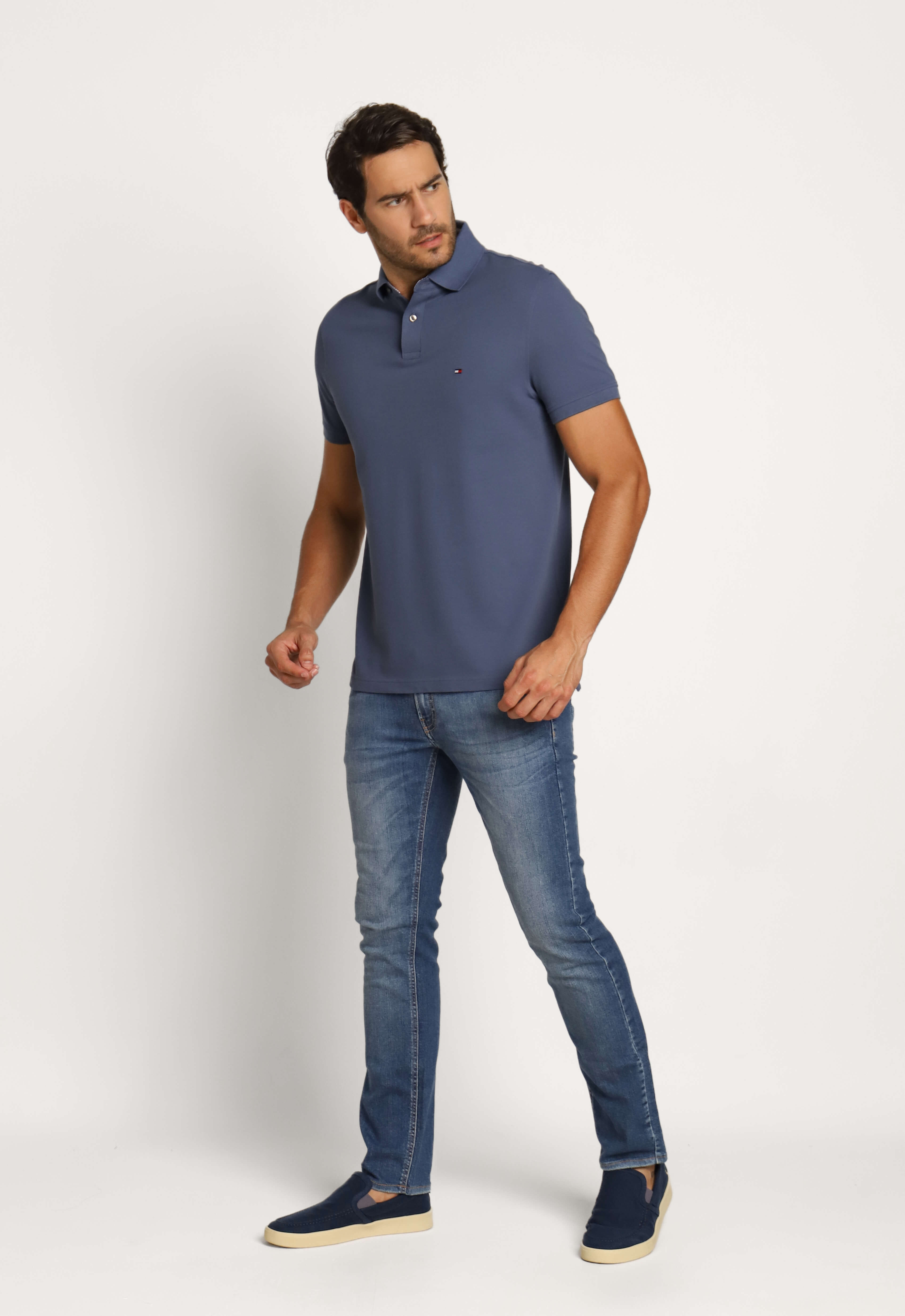 Polo Masculina Regular Fit Tommy Hilfiger Azul