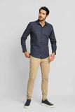 Camisa Dom Henrico ml Milano Slim Fit Xadrez Marinho