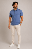 Polo Calvin Klein Slim Fit Logo Ombros Azul
