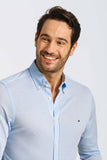 Camisa Tommy Hilfiger ml Slim Fit Knitted Azul Claro