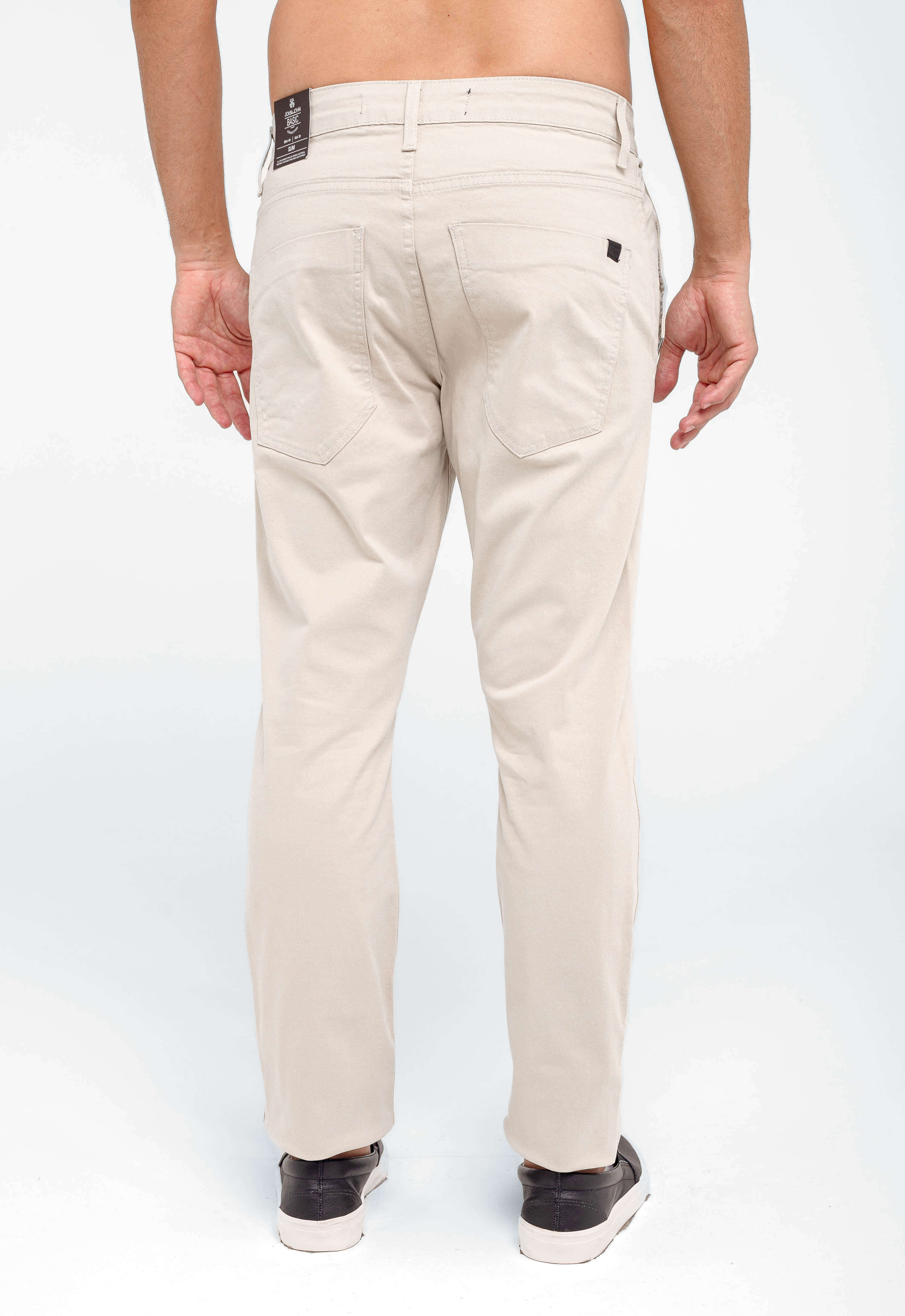 Calça Masculina Slim Fit John John London Sand Bege