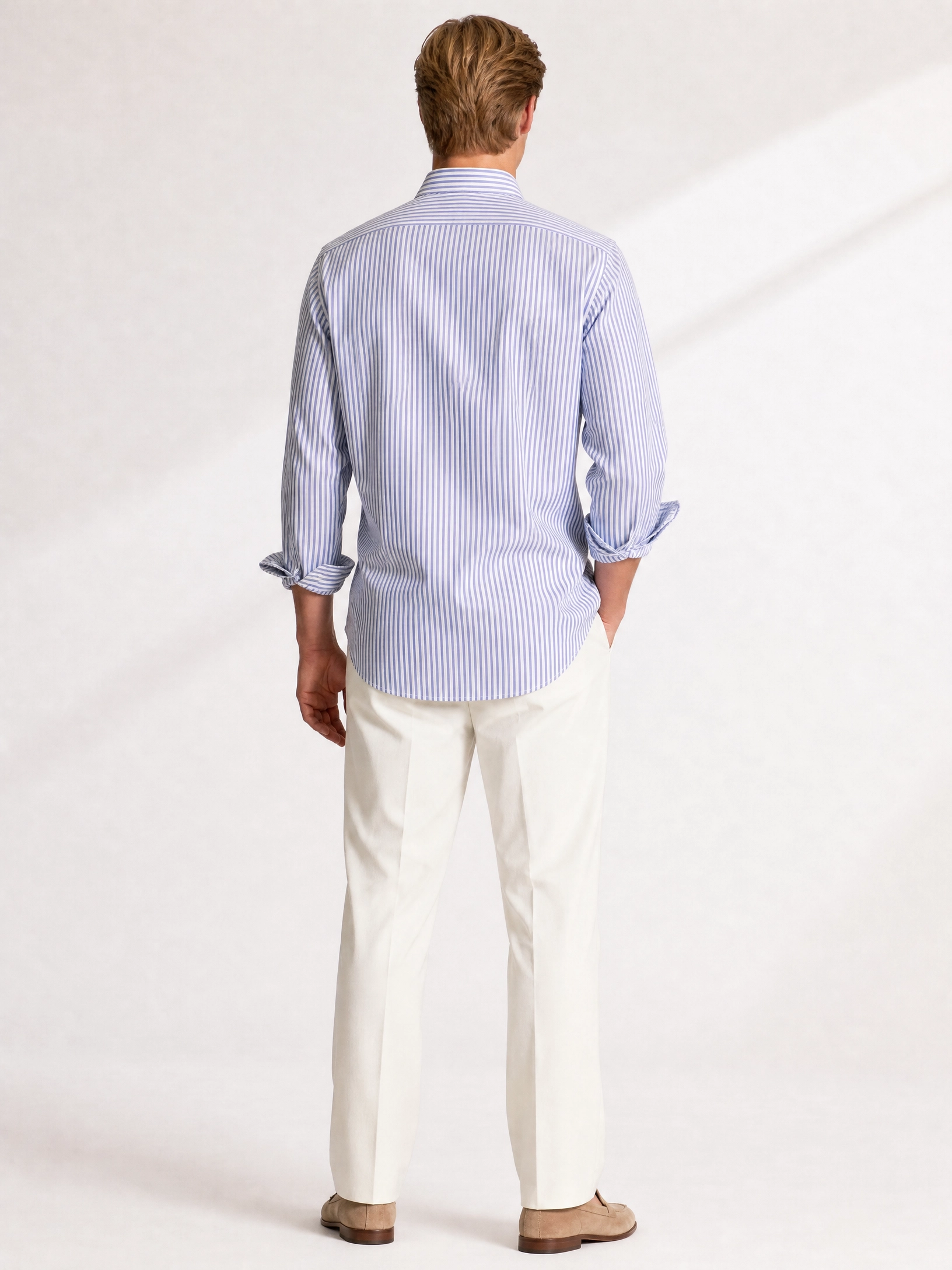 Camisa Ralph Lauren Custom Fit Azul Listrada Poney Vinho