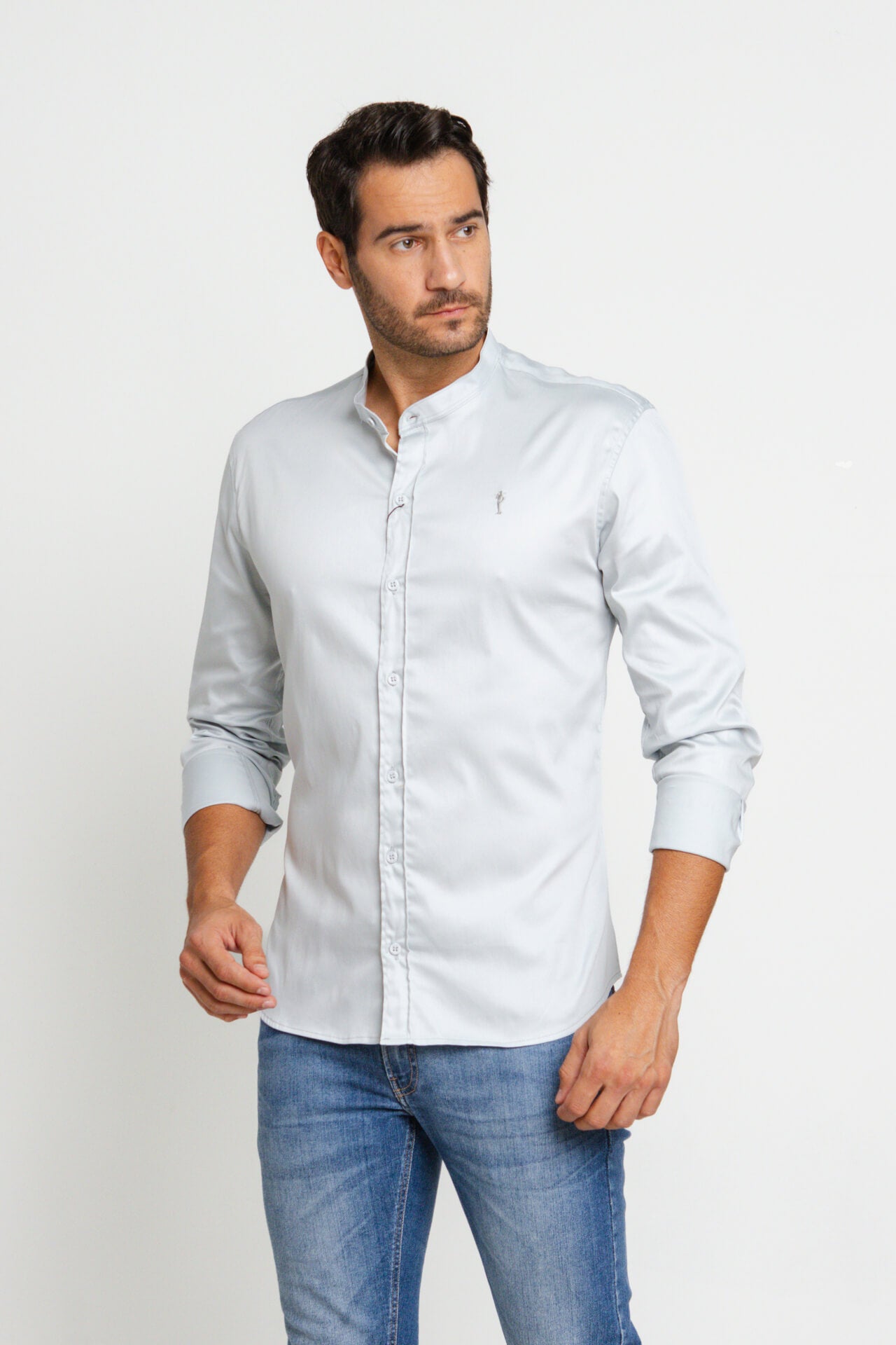 Camisa Zip Off Ml Gola Padre Cinza 008