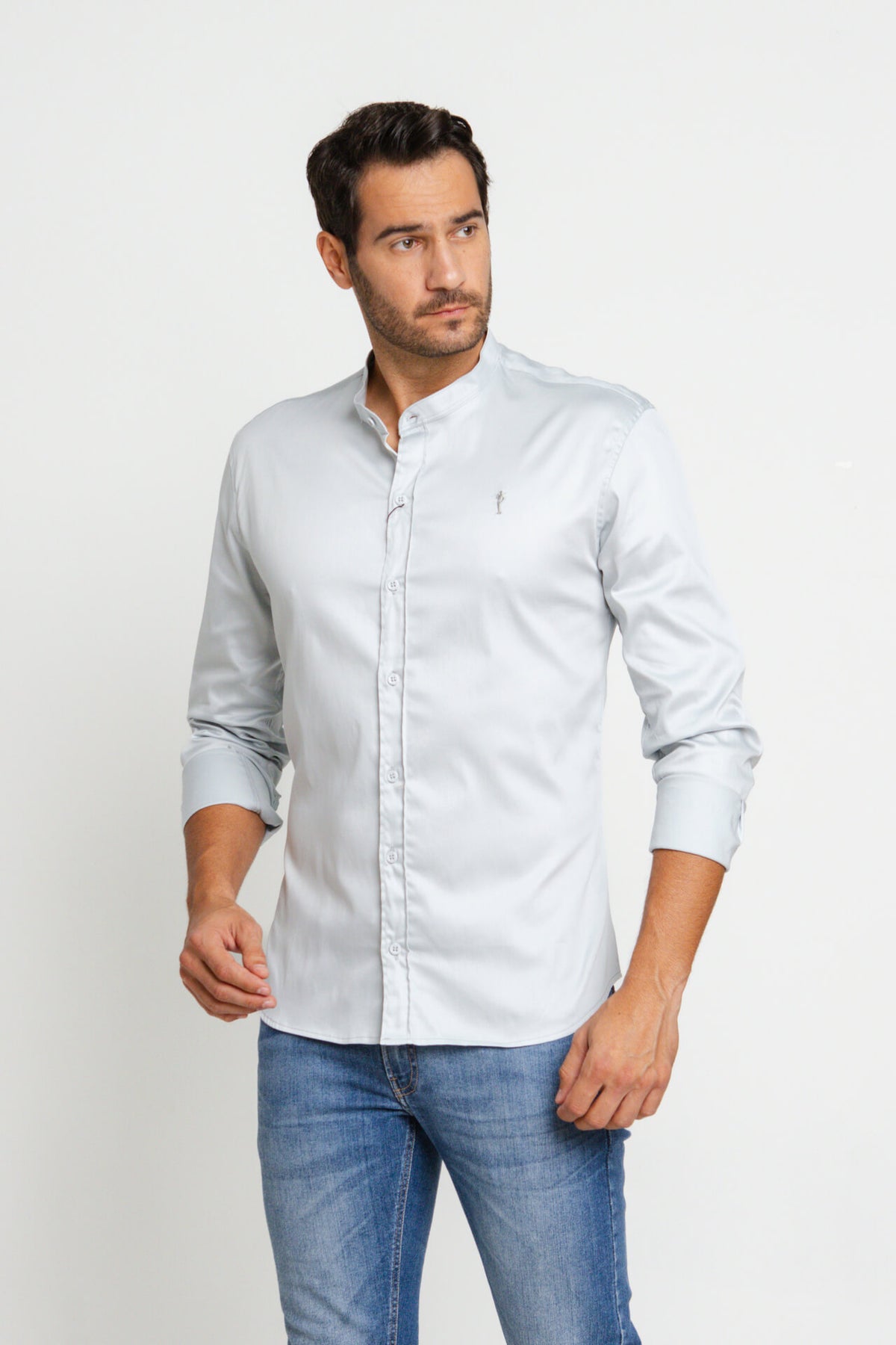 Camisa Zip Off Ml Gola Padre Cinza 008