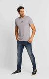 Camiseta Armani Exchange Regular Logo Central Cinza - Sale