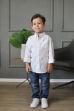 Camisa Tommy Hilfiger Ml Oxford Branca Infantil