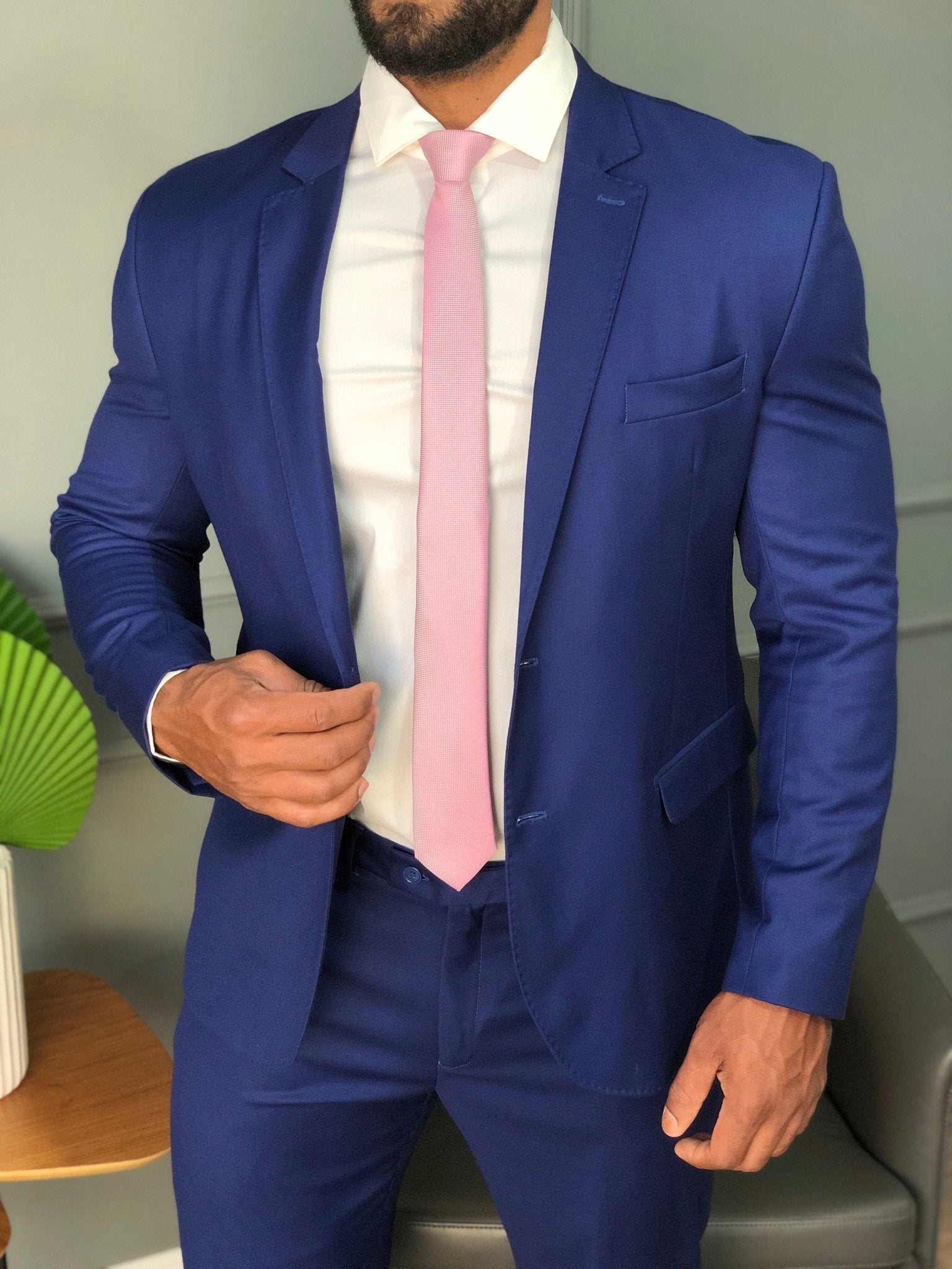 Gravata Dom Henrico Jacquard Slim Rosa - Henri Store