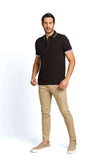 Polo Masculina Regular Fit Tommy Hilfiger com Logo no Punho Preto