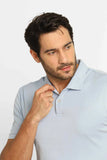 Polo Masculina Calvin Klein Interlock Liquid Touch Azul Claro