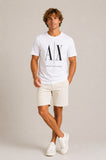 Camiseta Armani Exchange Slim Cotton Pima Logo Central - LIVE