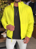 Jaqueta Calvin Klein C/ Capuz Logo Frontal Amarelo Fluor - Henri Store