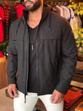 Jaqueta Calvin Klein Ck Nylon Quebra Vento Capuz Preto - Henri Store
