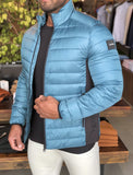 Jaqueta Calvin Klein Matelasse Logo Lateral Azul Tiffany - Henri Store