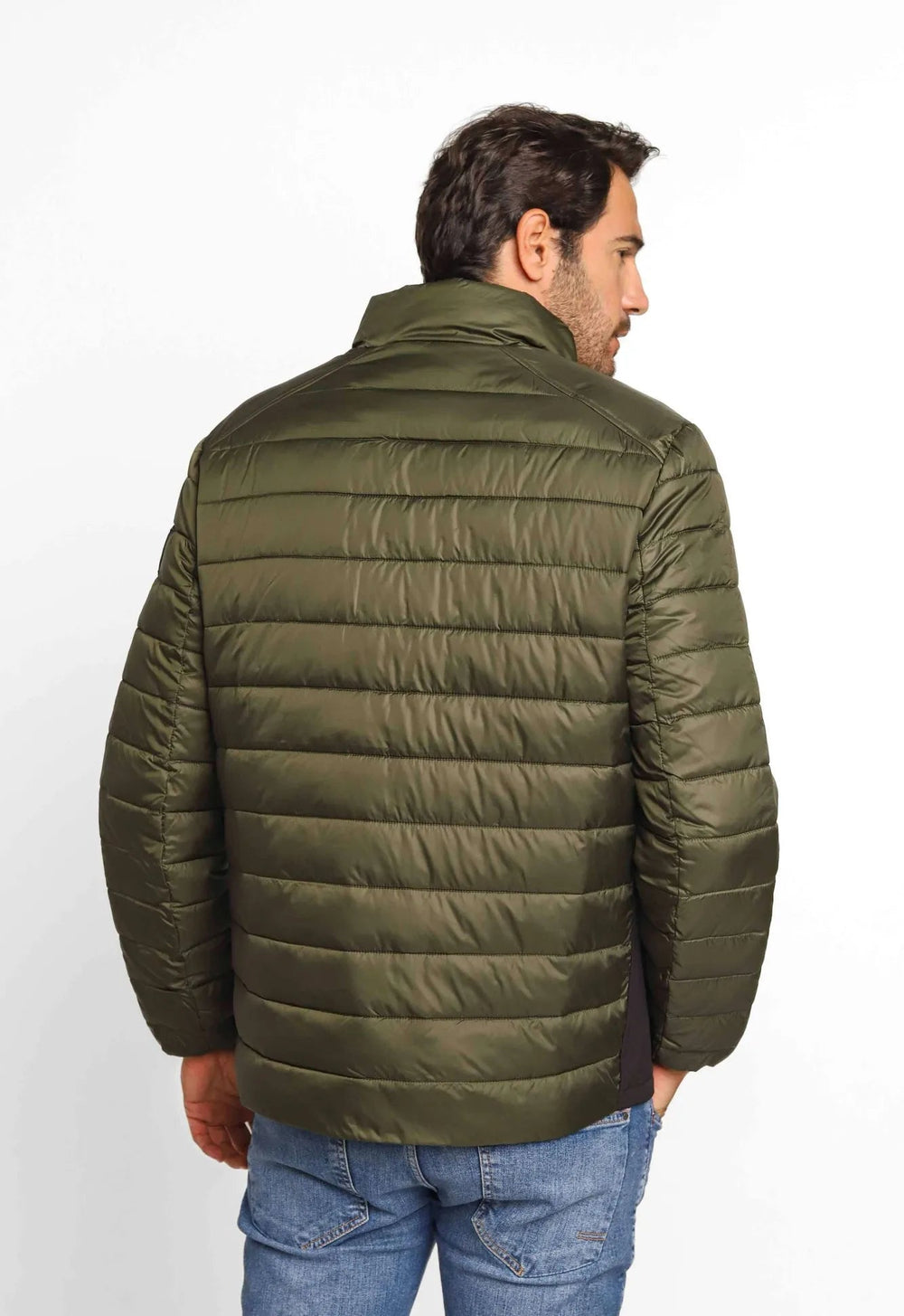 Jaqueta Calvin Klein Matelasse Logo Lateral Verde Oliva - Henri Store