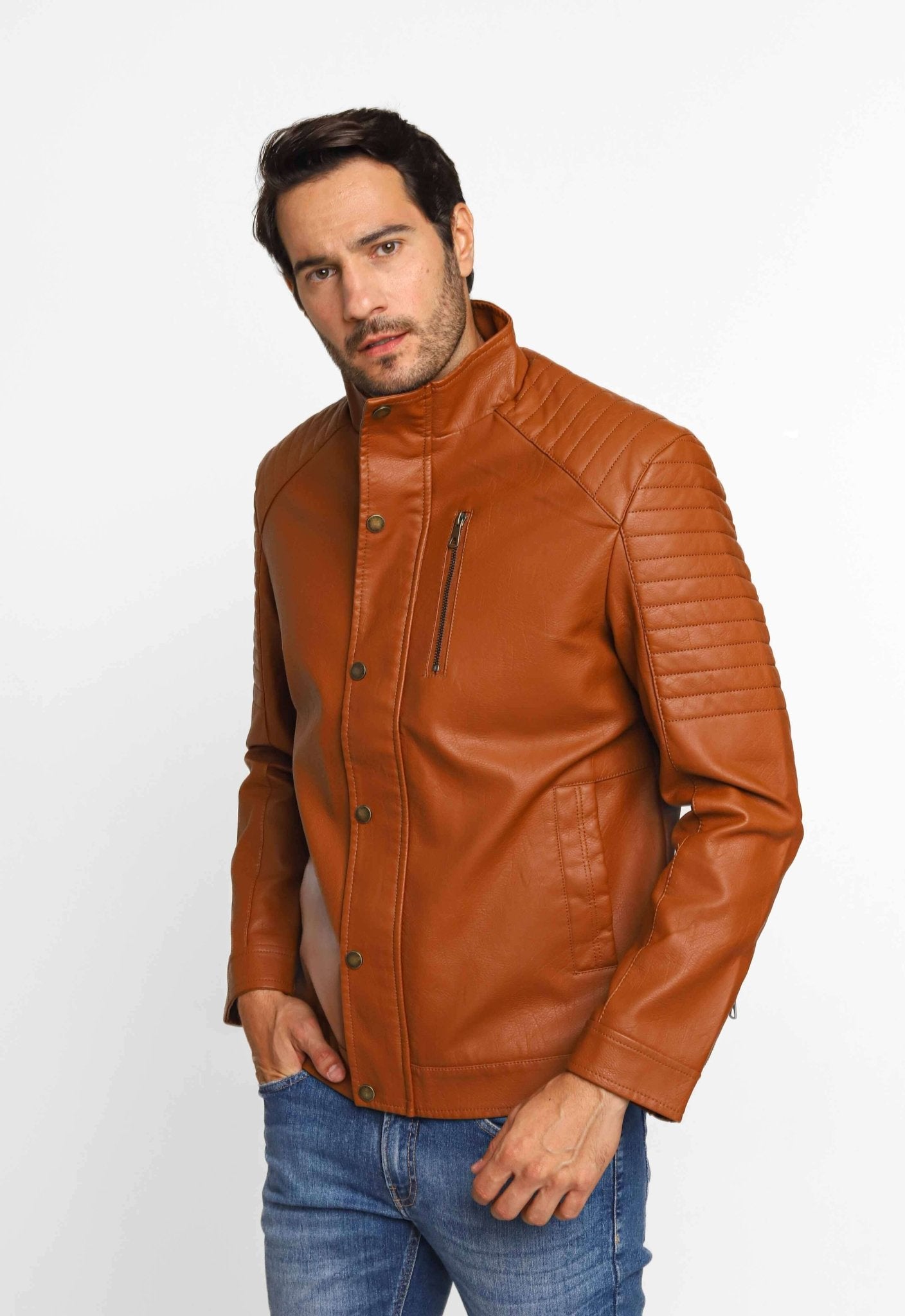 Jaqueta Detalhe Ombro Marrom Claro - Live - Henri Store