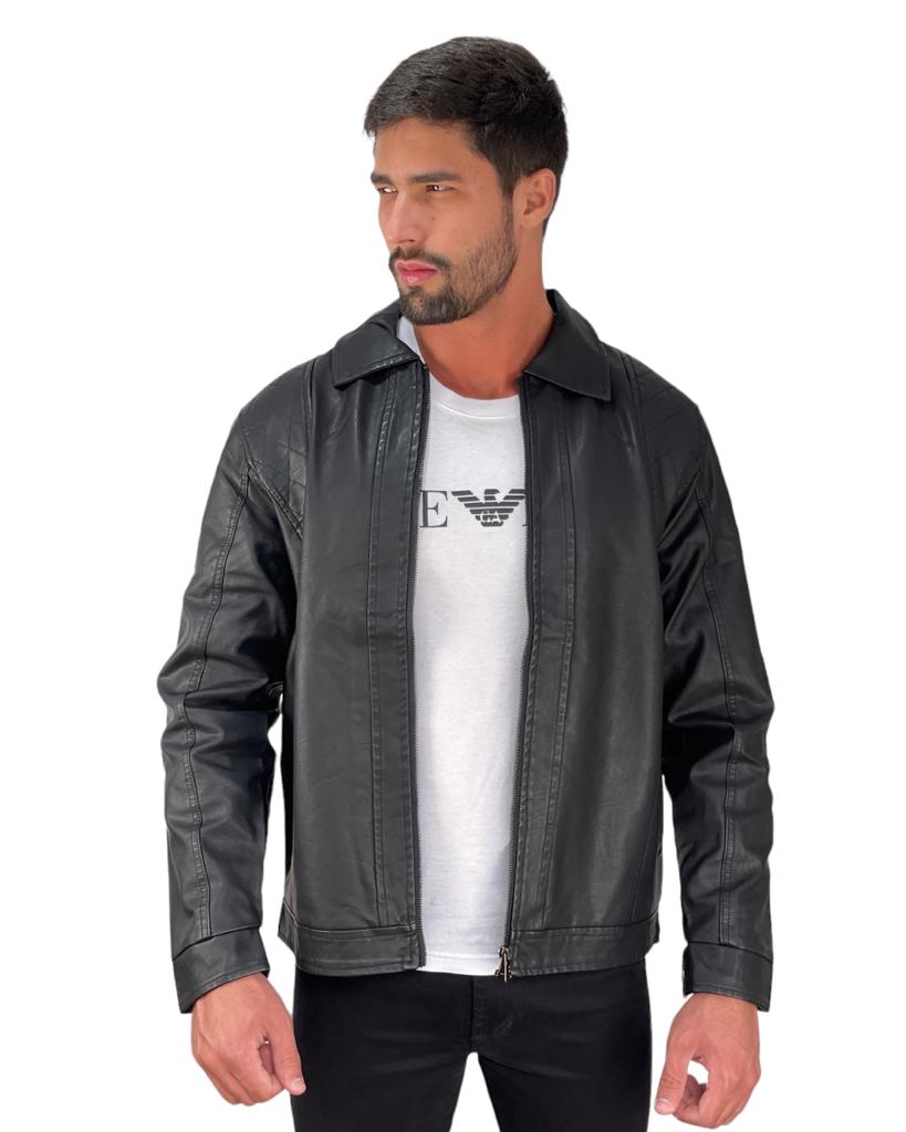 Jaqueta Dom Henrico Eco Preta Detalhe Ombro - Live - Henri Store