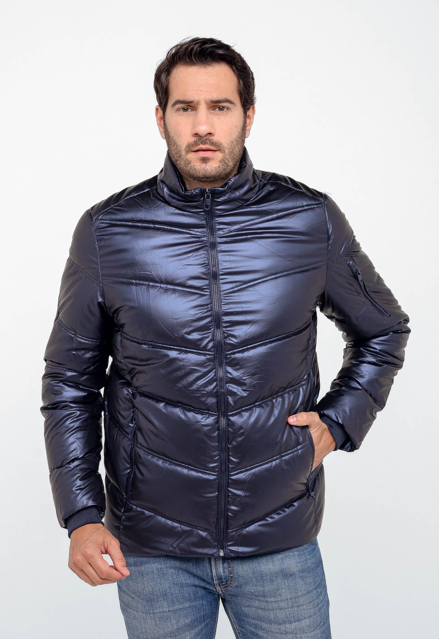 Jaqueta Dom Henrico Puff Zipper Manga - Live - Henri Store