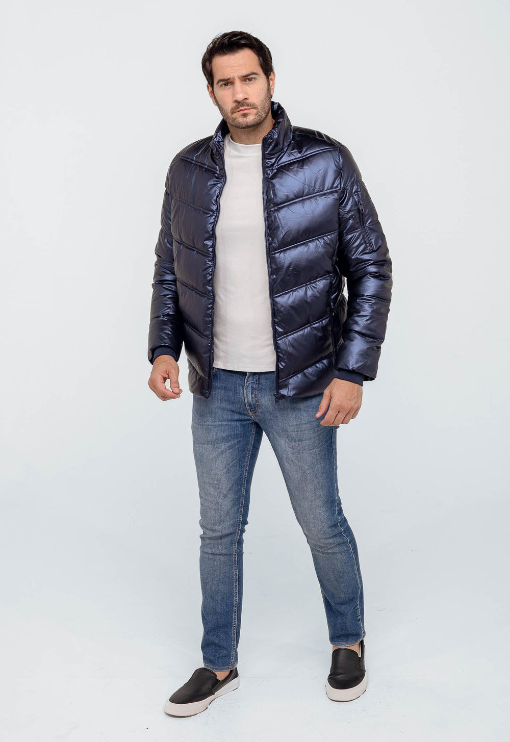 Jaqueta Dom Henrico Puff Zipper Manga - Live - Henri Store