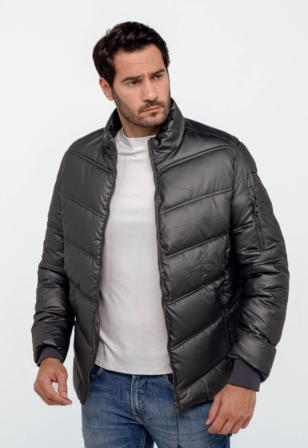 Jaqueta Dom Henrico Puff Zipper Manga - Live - Henri Store