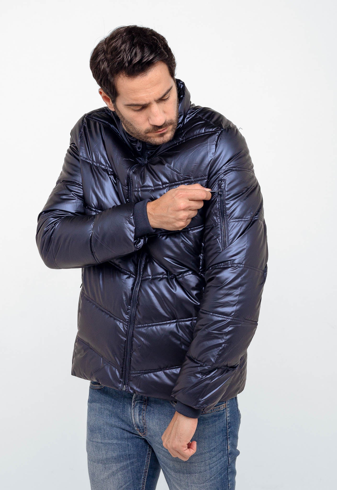 Jaqueta Dom Henrico Puff Zipper Manga - Live - Henri Store