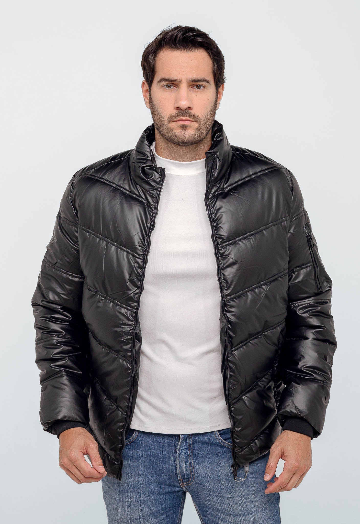 Jaqueta Dom Henrico Puff Zipper Manga - Live - Henri Store