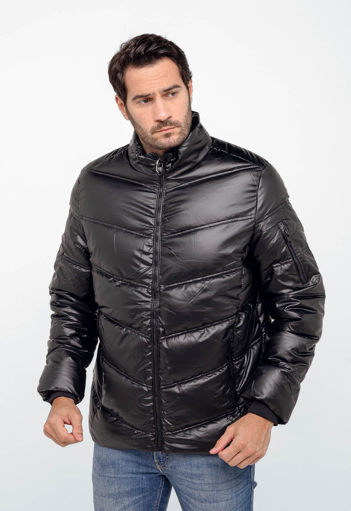 Jaqueta Dom Henrico Puff Zipper Manga - Live - Henri Store
