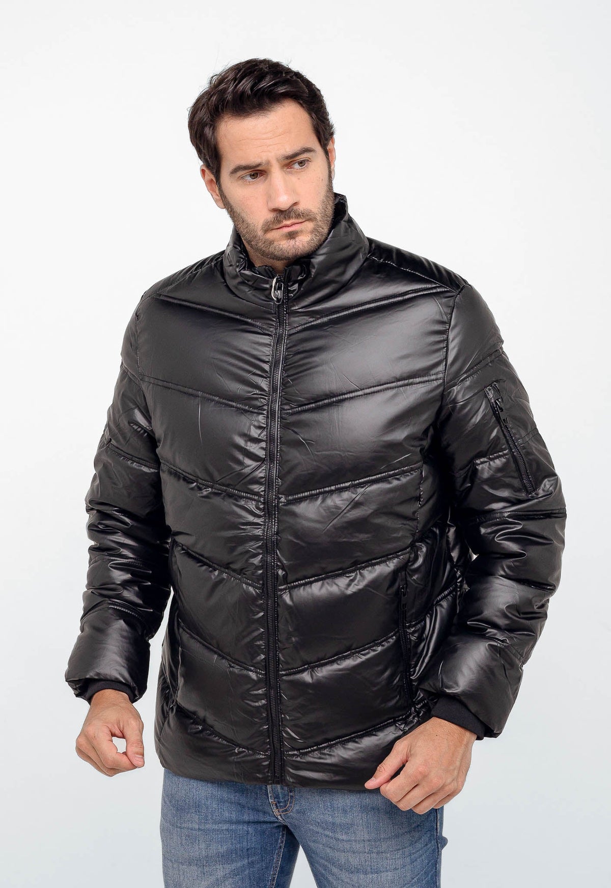 Jaqueta Dom Henrico Puff Zipper Manga - Live - Henri Store