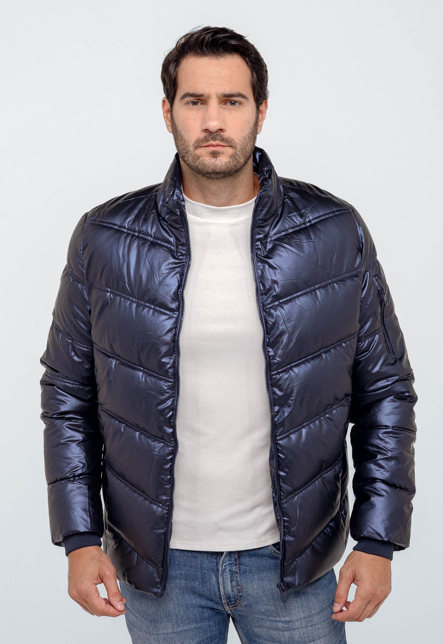 Jaqueta Dom Henrico Puff Zipper Manga - Live - Henri Store