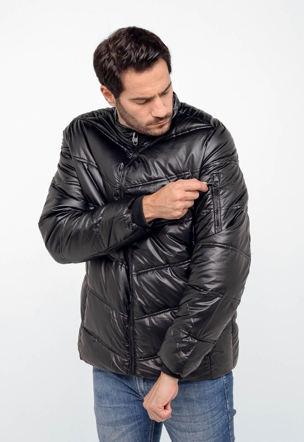 Jaqueta Dom Henrico Puff Zipper Manga - Live - Henri Store