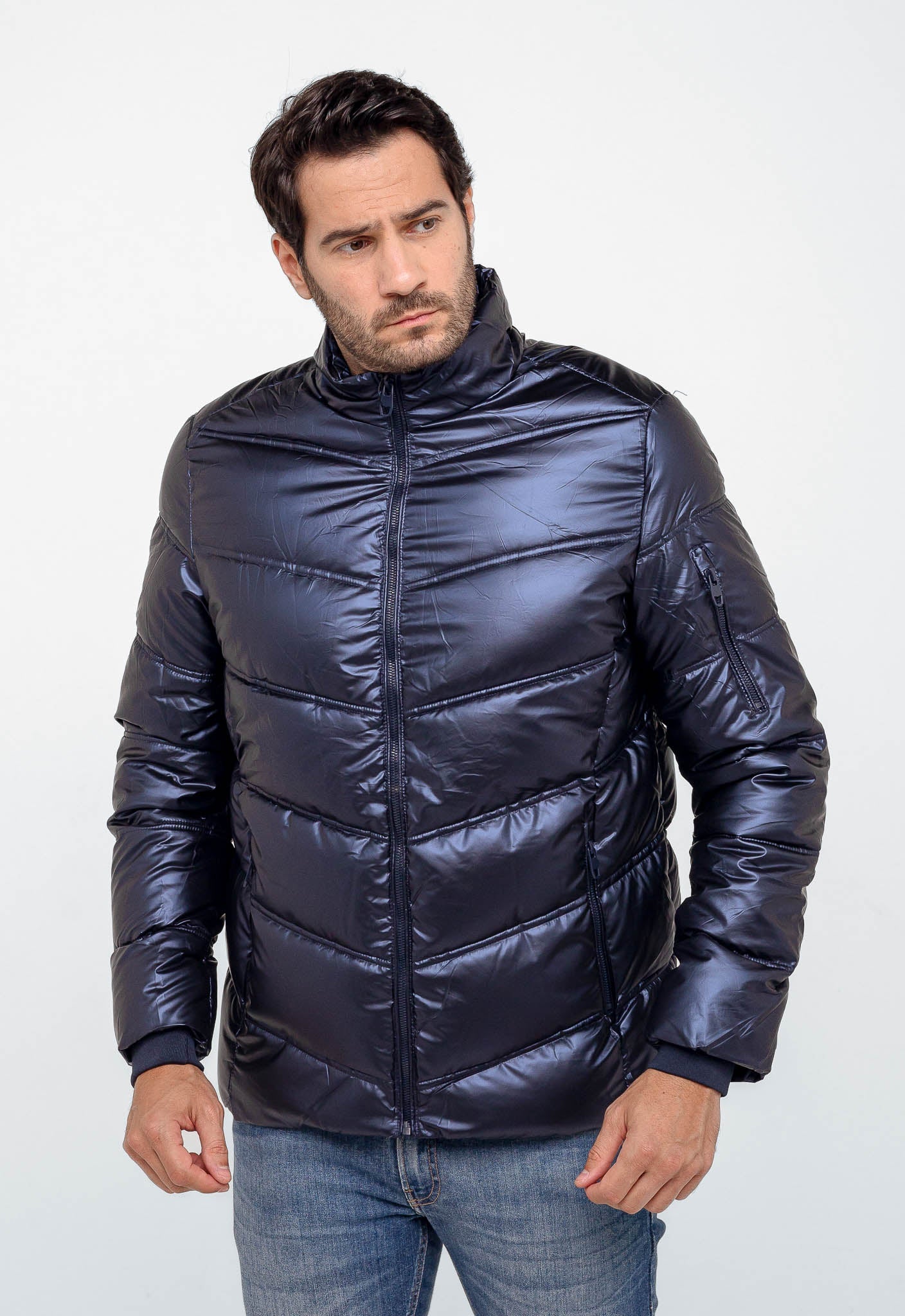 Jaqueta Dom Henrico Puff Zipper Manga - Live - Henri Store