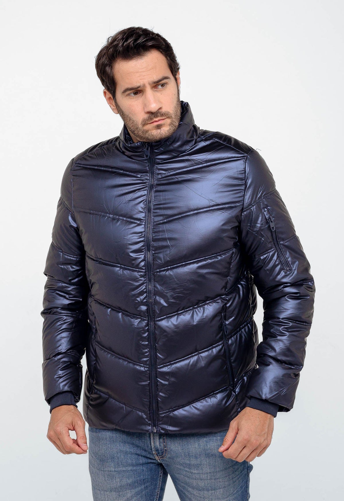 Jaqueta Dom Henrico Puff Zipper Manga - Live - Henri Store