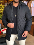 Jaqueta Dom Henrico Puffer Com Capuz Preta - Henri Store