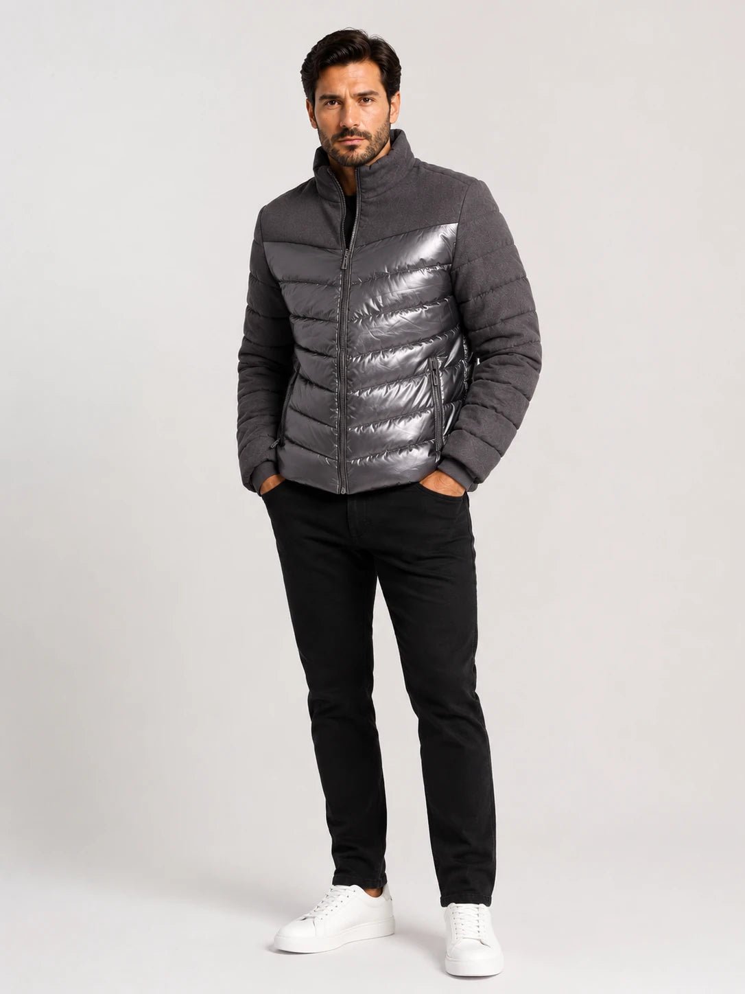 Jaqueta Dom Henrico Puffer Monocromático - Live - Henri Store