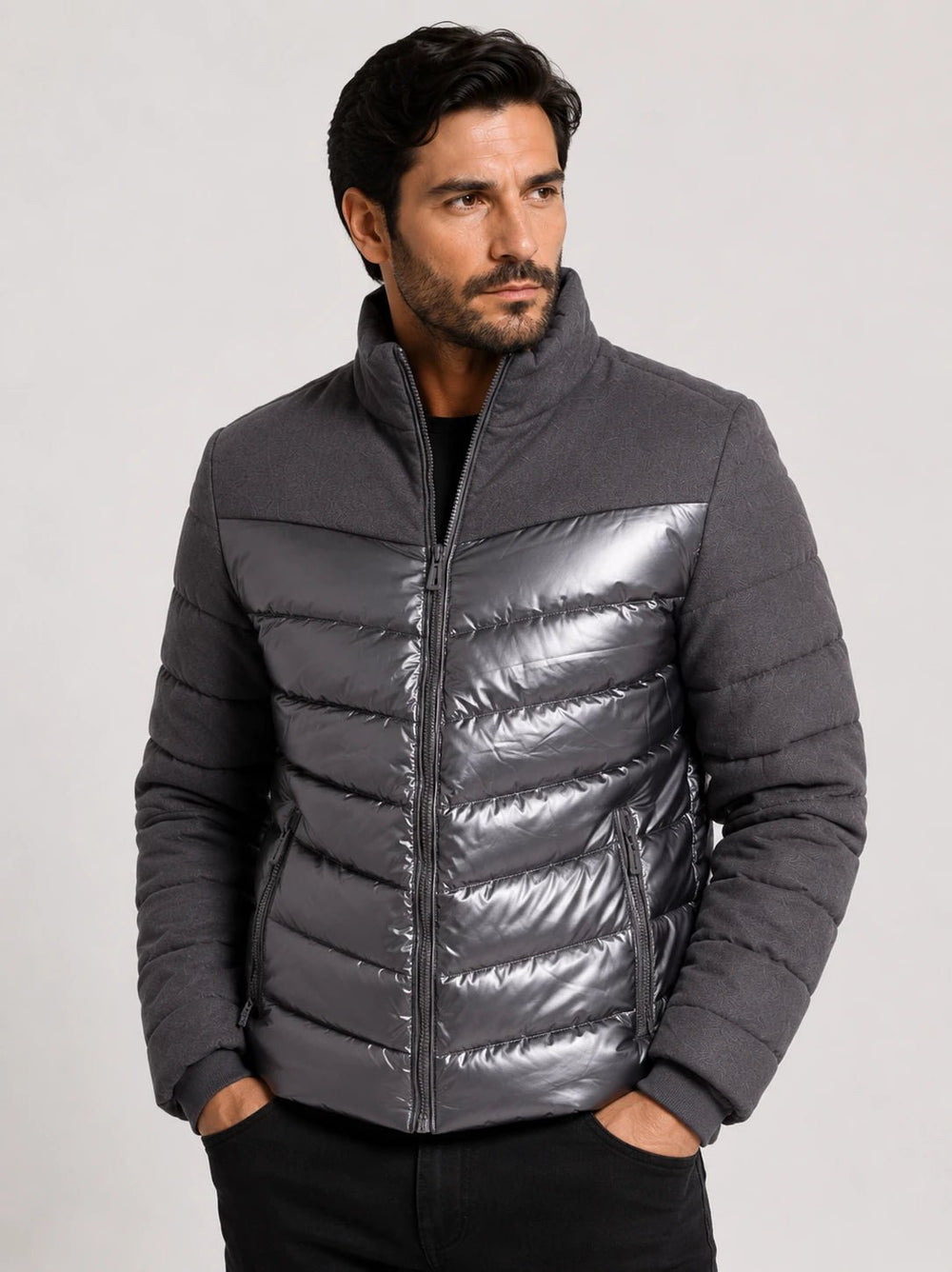Jaqueta Dom Henrico Puffer Monocromático - Live - Henri Store