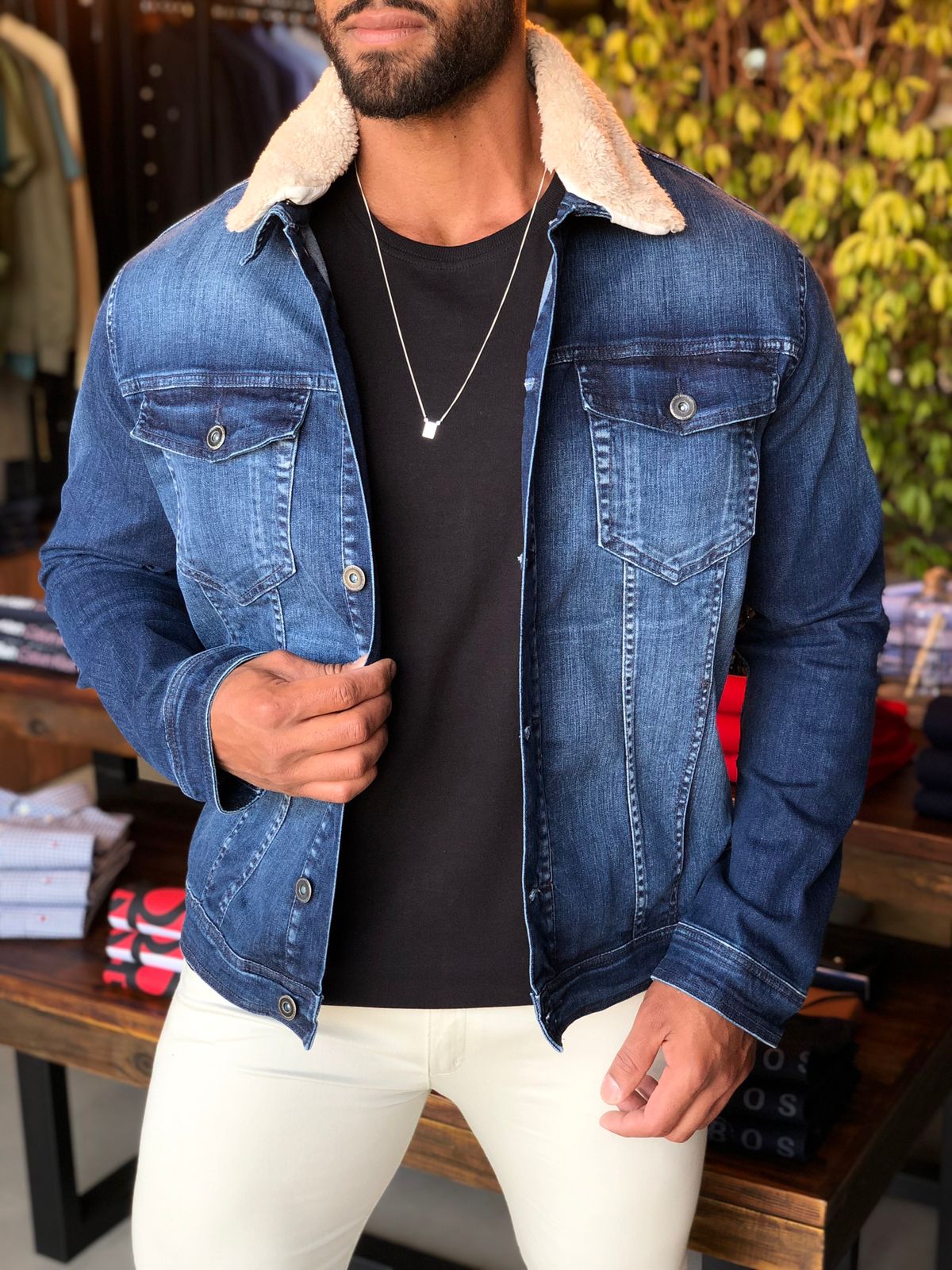 Jaqueta Ellus Jeans High Comfort Blue Gola C/ Pelo Removível - Live - Henri Store