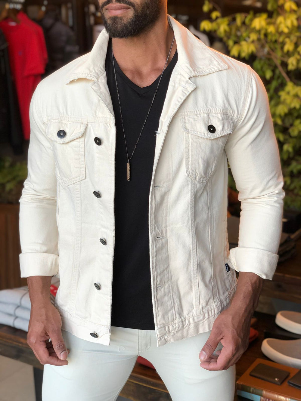 Jaqueta Rock&Soda Jeans Masc Off White - Henri Store