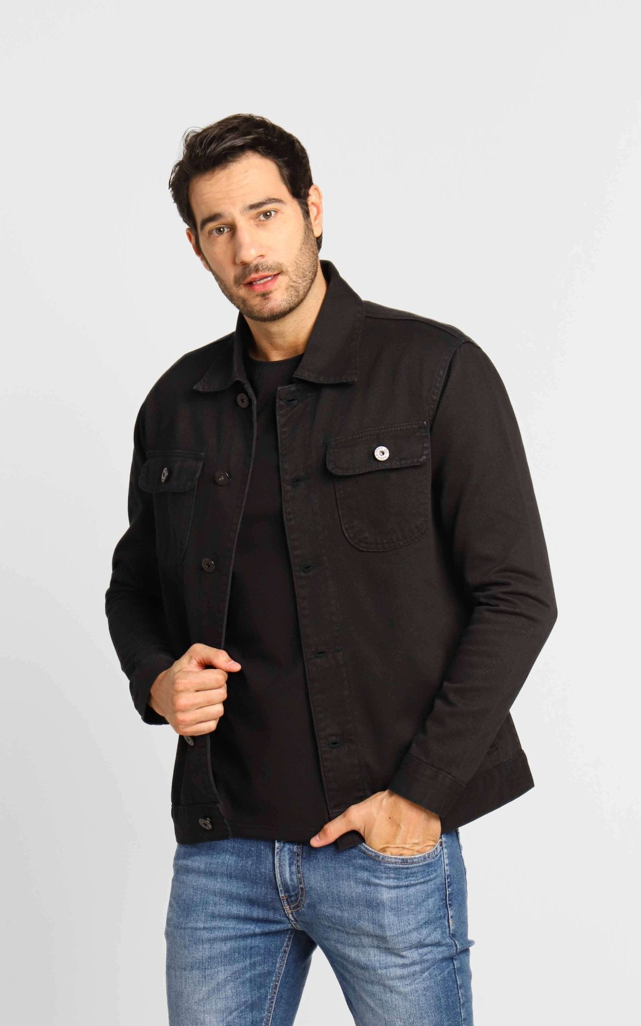 Jaqueta Rock&Soda Preta C/ Bolsos RS235 - Henri Store
