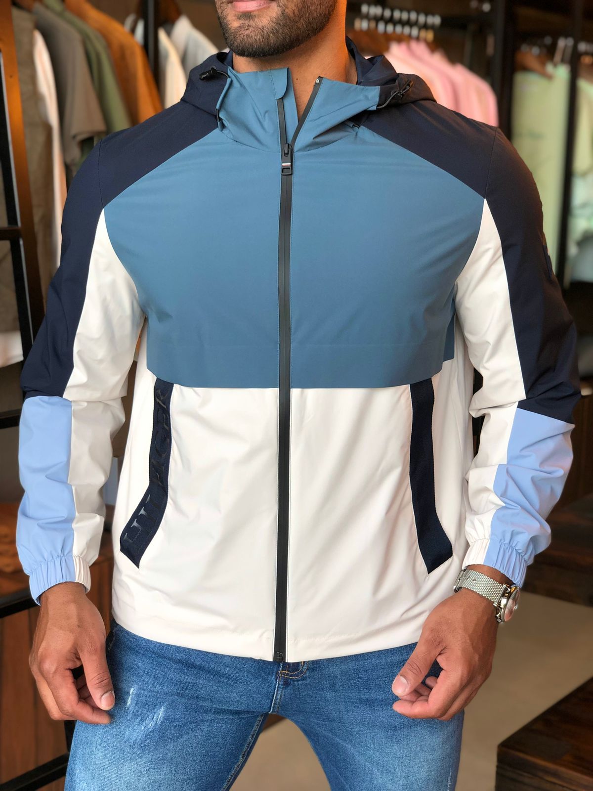 Jaqueta Tommy Hilfiger Desert Sky Colorblock C/ Capuz - Henri Store