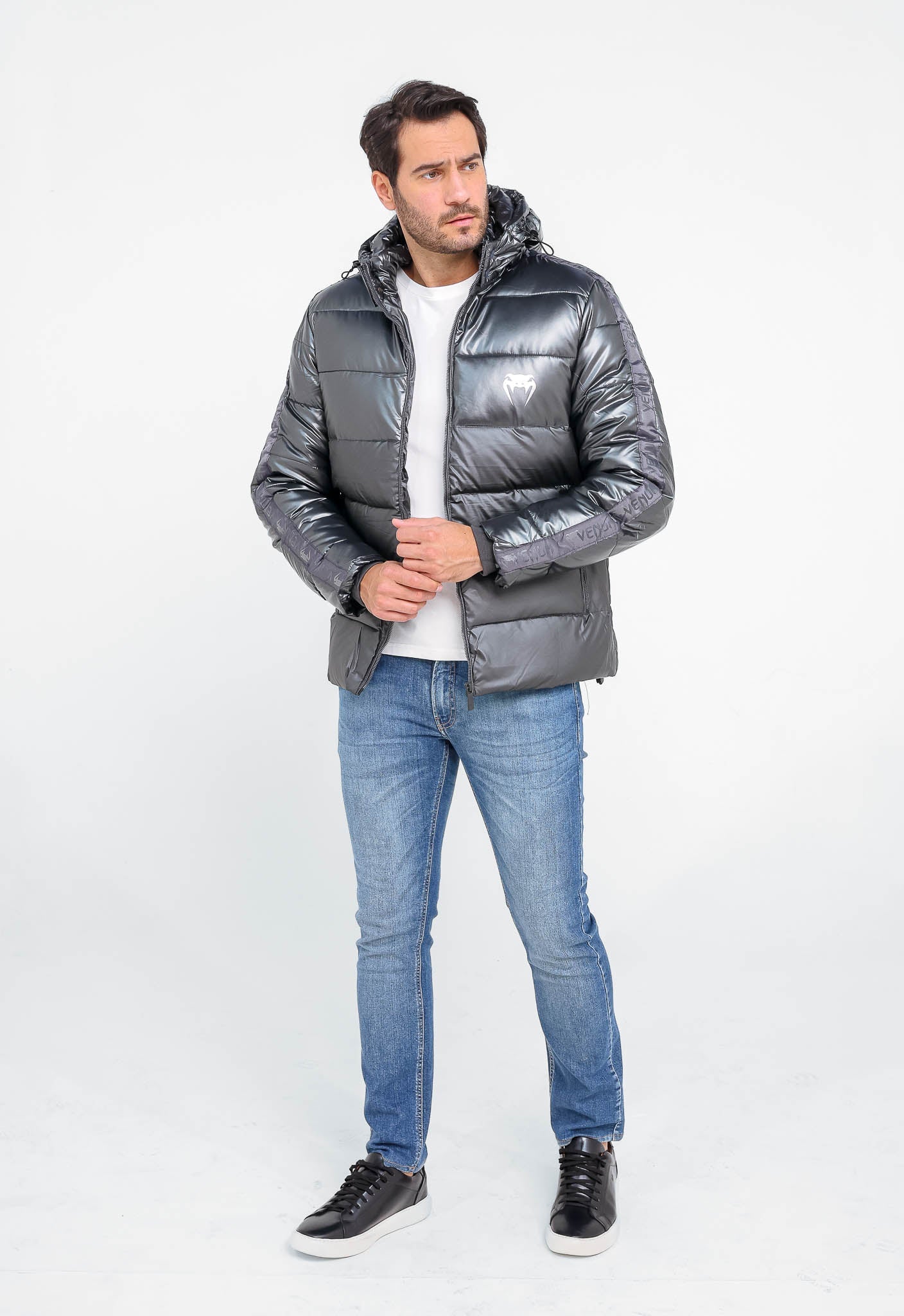 Jaqueta Venum Cinza Nylon Puffer Detalhe Lateral Vnm228035 - Henri Store