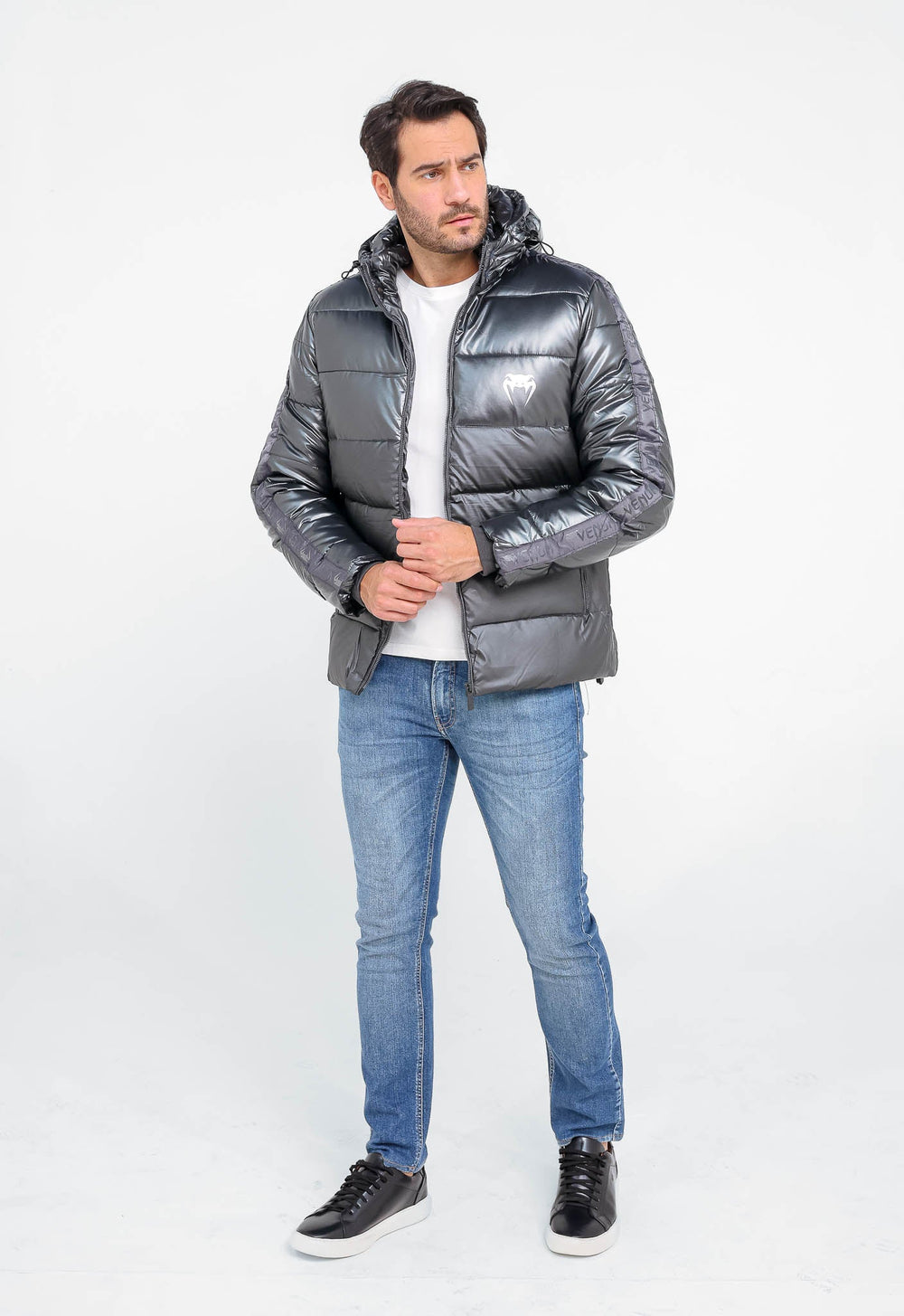 Jaqueta Venum Cinza Nylon Puffer Detalhe Lateral Vnm228035 - Henri Store