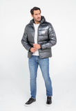 Jaqueta Venum Cinza Nylon Puffer Detalhe Lateral Vnm228035 - Henri Store