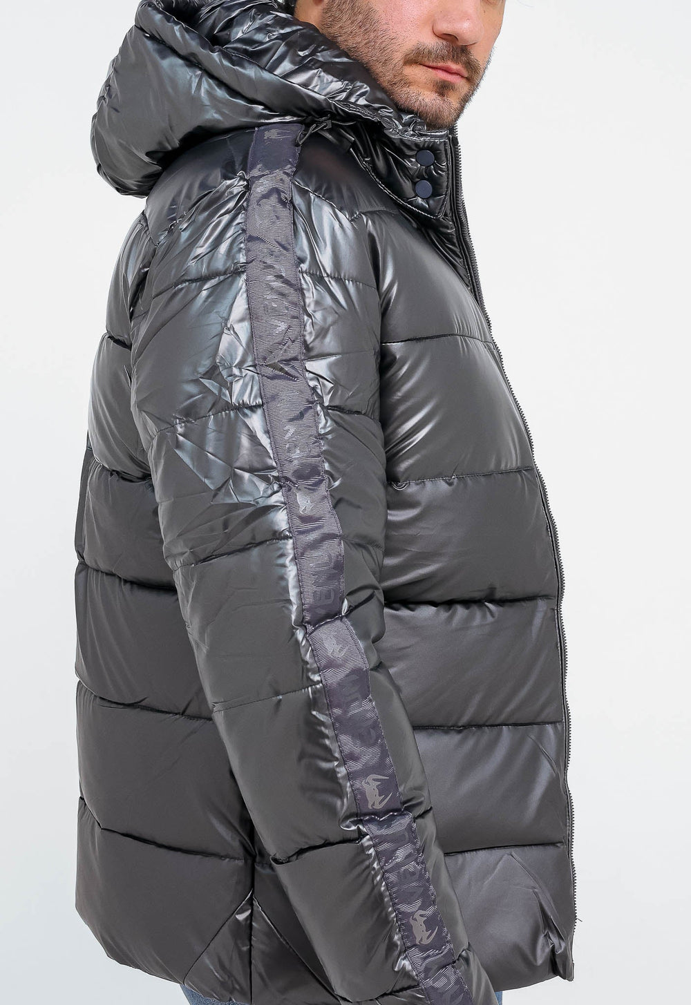 Jaqueta Venum Cinza Nylon Puffer Detalhe Lateral Vnm228035 - Henri Store